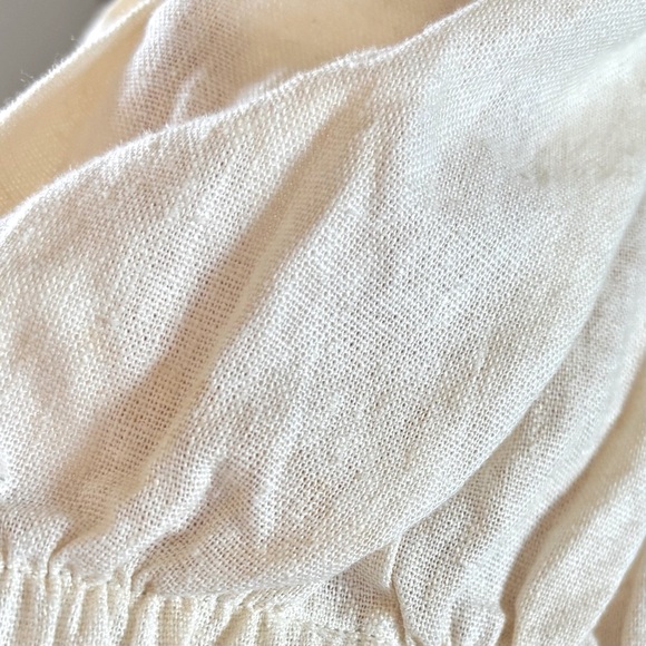 ZARA Cream Bishop Sleeve Blouse with Ruched Details - Picture 6 of 8